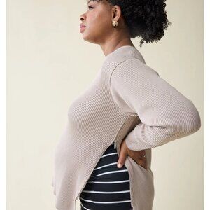 ⚡️ Ingrid and Isabel Side Zip Nursing Sweater Beige XS